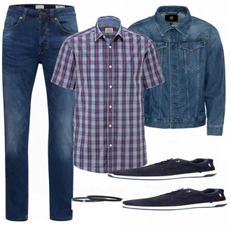 Outfit mit Schwarz Sneaker/Leder Sneaker Lloyd "Tchibo Mix"