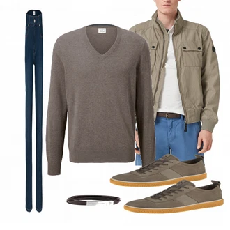 Outfit mit Grau Strickjacke Tchibo "Tchibo Mix"