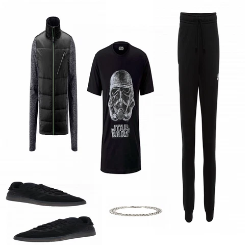Grau Schmuck Royal-Ego kombinieren mit Schwarz Casual T-Shirt Tchibo