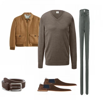 Outfit mit Grau Strickjacke Tchibo "Tchibo Mix"