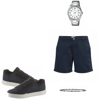 Outfit mit Blau Sneaker G-Star Raw "Tchibo Shirt"