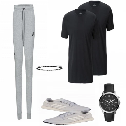 Grau Schmuck Royal-Ego kombinieren mit Blau Casual T-Shirt Tchibo
