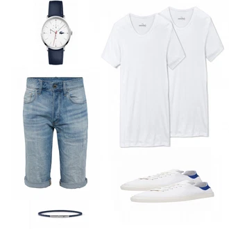 Outfit mit Blau Schmuck Guess "Tchibo Shirt"