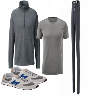 Outfit mit Blau Sneaker New Balance "Tchibo sport"