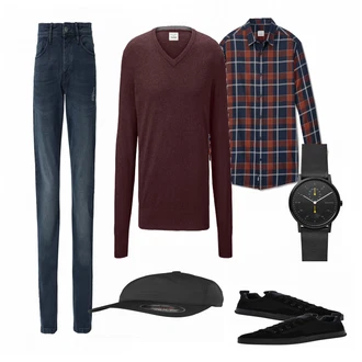Outfit mit Schwarz Sneaker G-Star Raw "Tchibo Stripes"