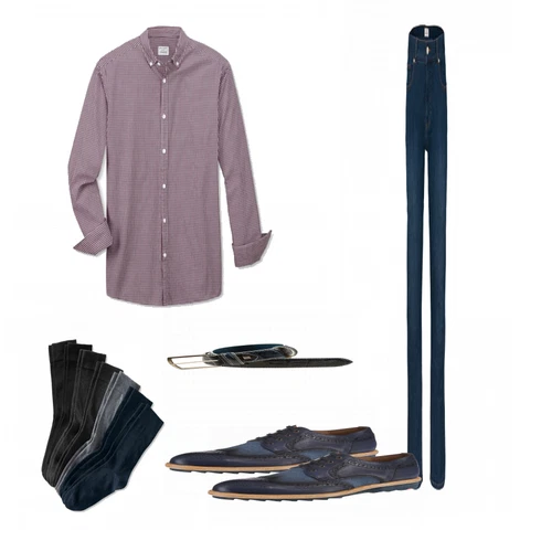 Grau/Lila Casual Hemd Tchibo kombinieren