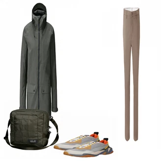 Outfit mit Grün Sportrucksack Jack Wolfskin "Tchibo Style"