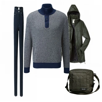 Outfit mit Grün Sportrucksack Jack Wolfskin "Tchibo Style"