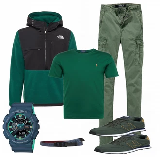 Outfit mit Grün Sneaker New Balance "THE NORTH FACE"