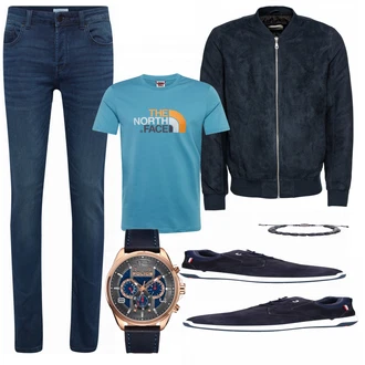 Outfit mit Schwarz Sneaker/Leder Sneaker Lloyd "The North Face"