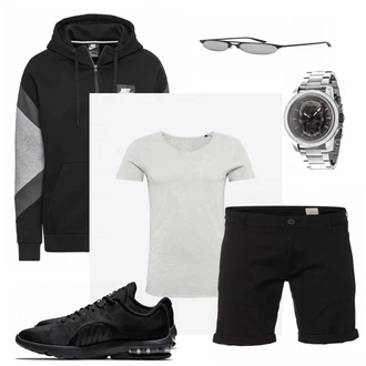 Outfit mit Schwarz Sneaker Nike "ThinkTwice"