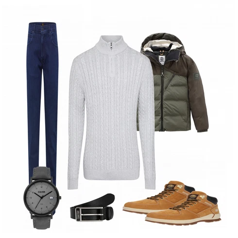 Braun Stiefel/Winterschuh/Winter Parka Dockers by Gerli kombinieren mit Blau Gürtel Calvin Klein