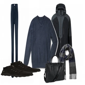 Outfit mit Blau Schal Tchibo "TIMBERLAND"