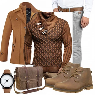 Outfit mit Braun Overall/Wintermantel/Winter Parka APTRO "Timberland"