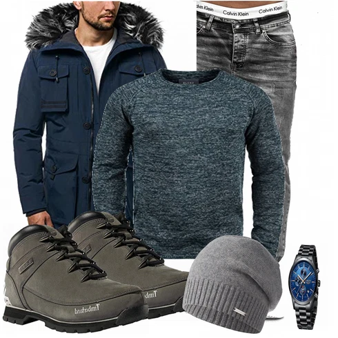 Blau Overall Blend kombinieren