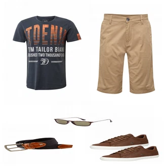 Outfit mit Braun Sneaker Lacoste "Tom Tailor"