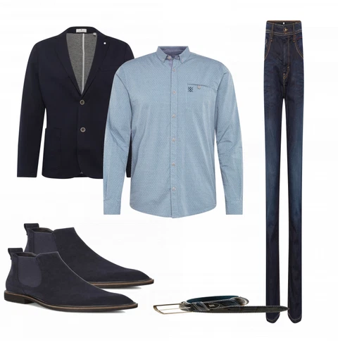 Blau Stiefel Ecco kombinieren