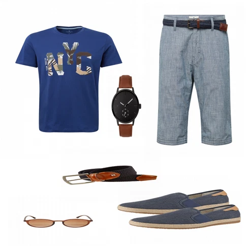 Braun Uhr kombinieren mit Blau Sommer Schuh Geox