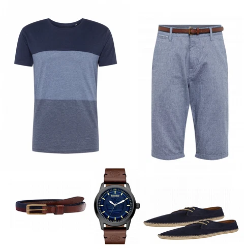 Blau Uhr Timberland kombinieren mit Blau Sommer Schuh Espadrij L´originale