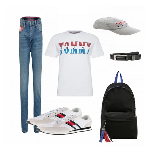 Blau T-Shirt Tommy Jeans kombinieren