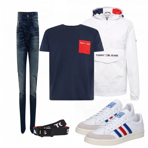 Rot T-Shirt Tommy Jeans kombinieren