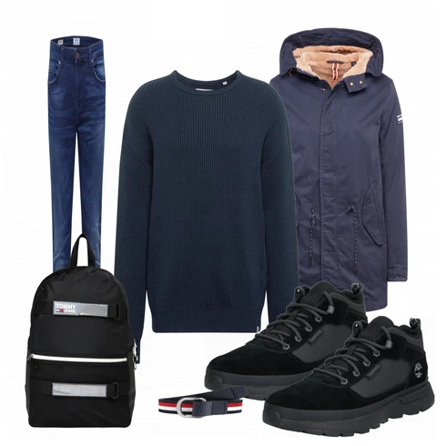 Schwarz Rucksack Tommy Jeans kombinieren