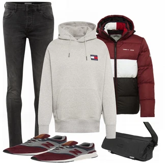 Outfit mit Blau Sneaker New Balance "Tommy Jeans"