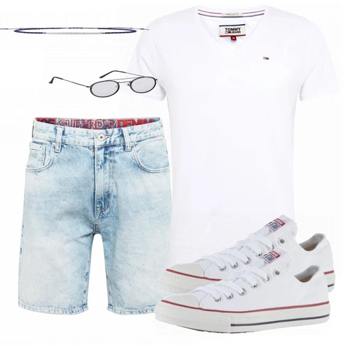 Weiß T-Shirt Tommy Jeans kombinieren