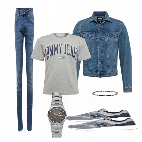Blau T-Shirt Tommy Jeans kombinieren