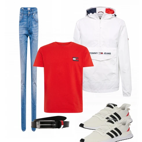 Rot T-Shirt Tommy Jeans kombinieren