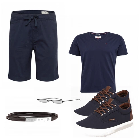Blau T-Shirt Tommy Jeans kombinieren