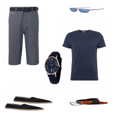 Blau Gürtel kombinieren mit Blau Sommer Schuh SELECTED HOMME