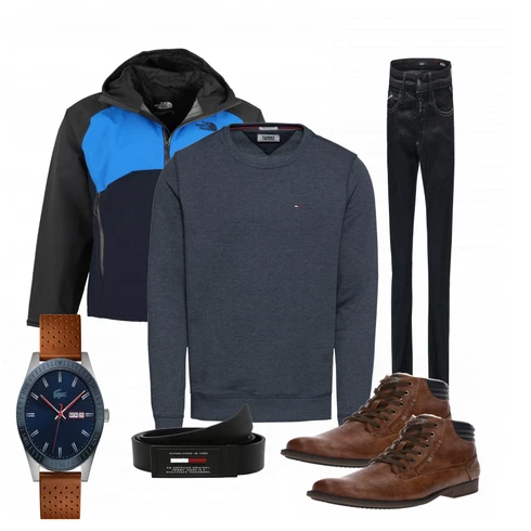 Blau Uhr Lacoste kombinieren mit Gürtel