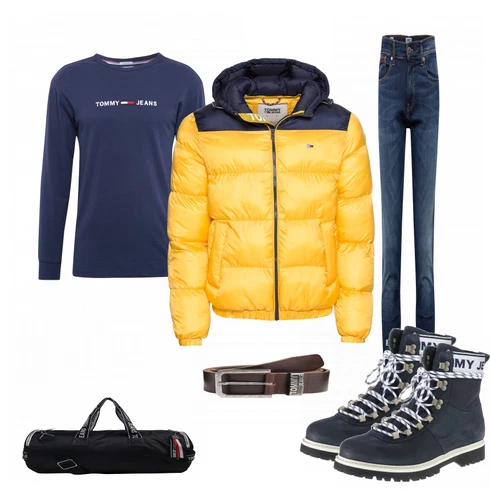 Blau Stiefel Tommy Jeans kombinieren