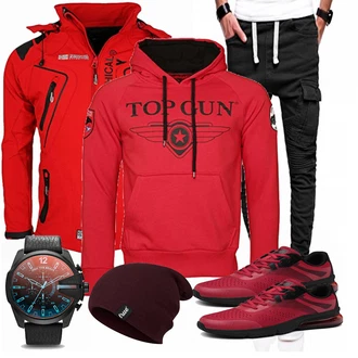 Outfit mit Rot Top Gun "Top Gun"