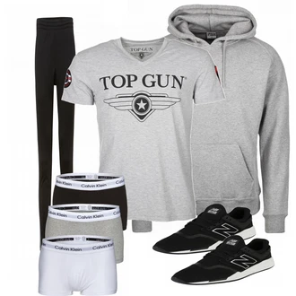 Outfit mit Grau T-Shirt Top Gun "Top Gun"
