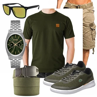 Outfit mit Grün Schuh Geographical Norway "Tranfarbe"