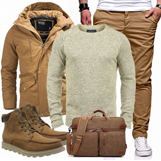 Winter Outfits mit Beige Blend "Trendiger Winterlook"