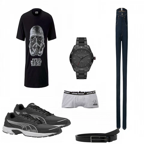 Grau Unterwäsche Unterhose Tchibo kombinieren mit Schwarz Casual T-Shirt Tchibo