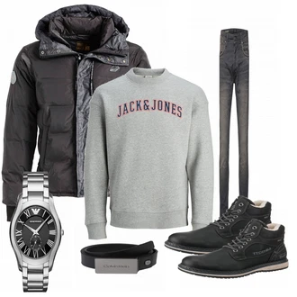 Outfit mit Schwarz Stiefel Tom Tailor "TTDENIM"