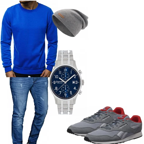 Grau/Blau Sportschuh Reebok kombinieren