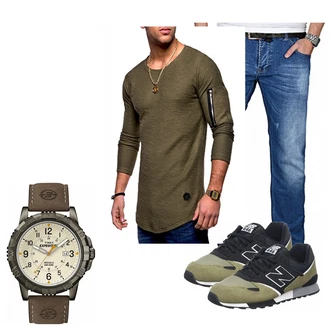 Outfit mit Blau Sneaker New Balance "UIKL"