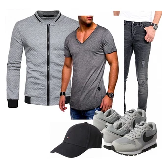 Outfit mit Grau Schuh Nike "UIKM"