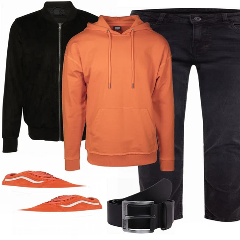 Orange Sweatshirt Urban Classics kombinieren