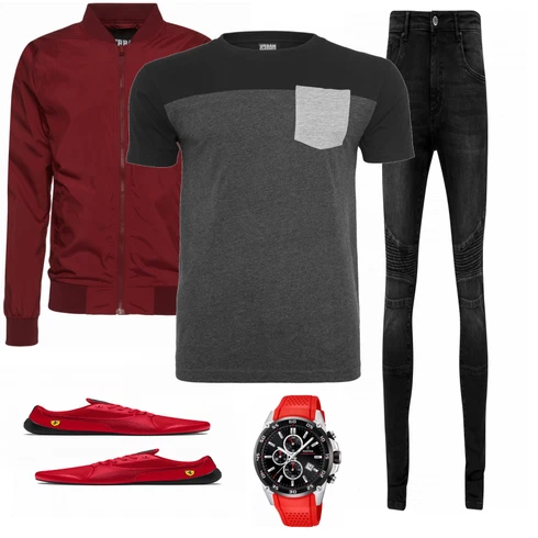 Rot Sommerjacke Urban Classics kombinieren