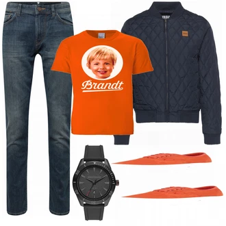 Outfit mit Orange Sneaker Vans "Urban Classics"