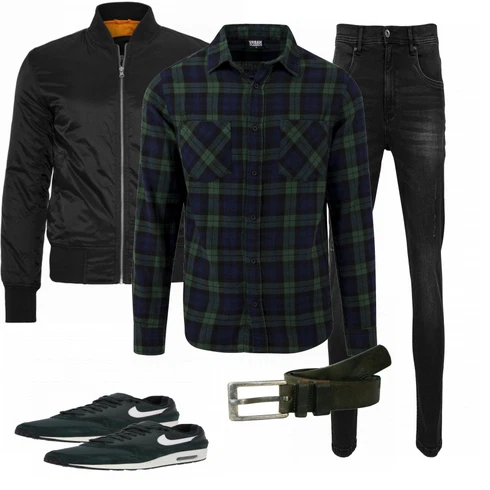 Schwarz Sommerjacke Urban Classics kombinieren mit Schwarz Gürtel Petrol Industries