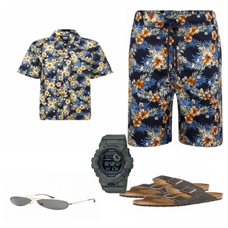 Outfit mit Weiß/Grau Hemd Urban Classics "Urban Classics Hemd"