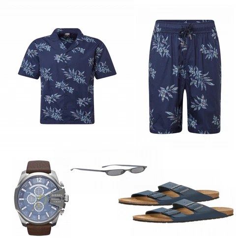 Blau Casual Hemd Urban Classics kombinieren