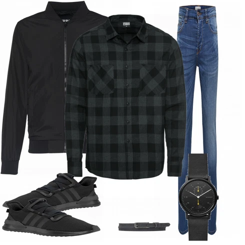 Schwarz Casual Hemd Urban Classics kombinieren